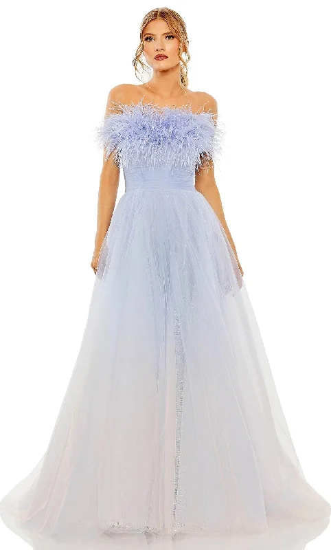 Versatile Wardrobe Essentials Mac Duggal 20557 - Feather Detailed Strapless Ballgown