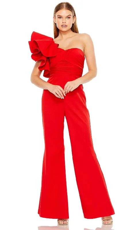 Best Online Boutiques For Women Mac Duggal 27460 - Asymmetrical Ruffle Jumpsuit