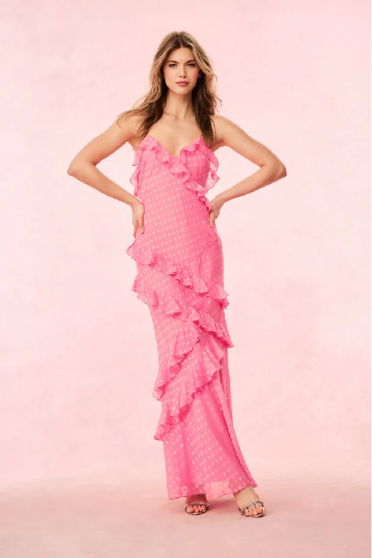 Flash Discount Rialto Heart Ruffle Maxi Dress