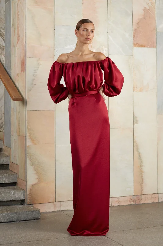 Women Wear Brands ALICE red off shoulder maxi dress