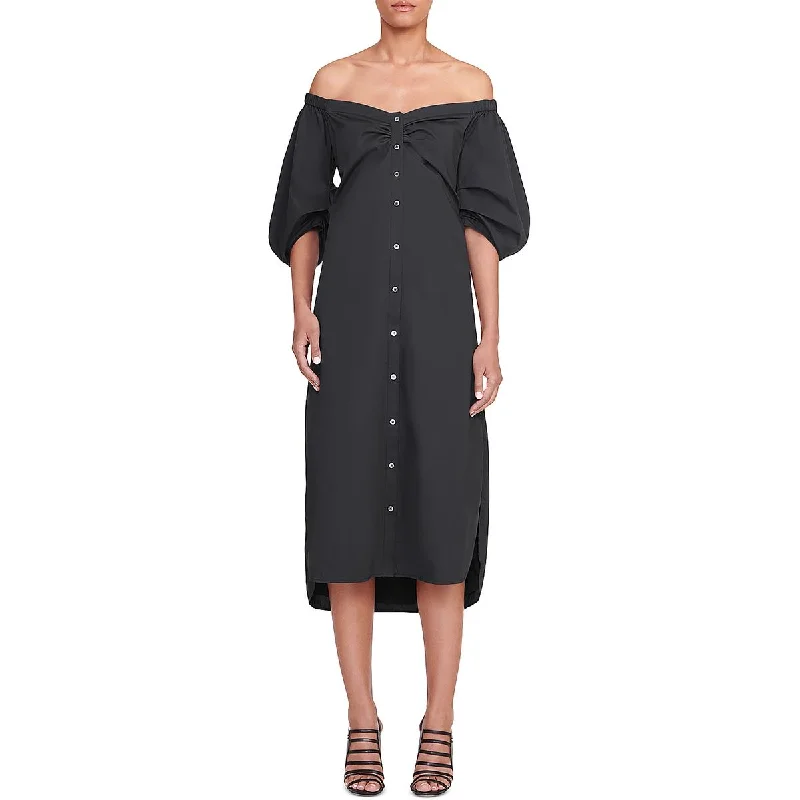 Affordable Women’s Clothing Sale Online Reece Womens Off-The-Shoulder Puff Sleeve Midi Dress