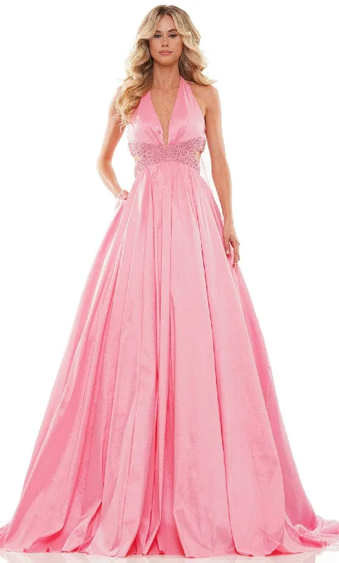 Casual Chic Colors Dress 2910 - Taffeta Halter Neck Voluminous Gown