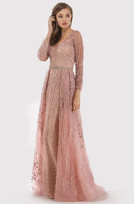 Women Online Clothing Boutiques Lara Dresses - 29782 Lace Long Sleeve V-neck A-line Gown