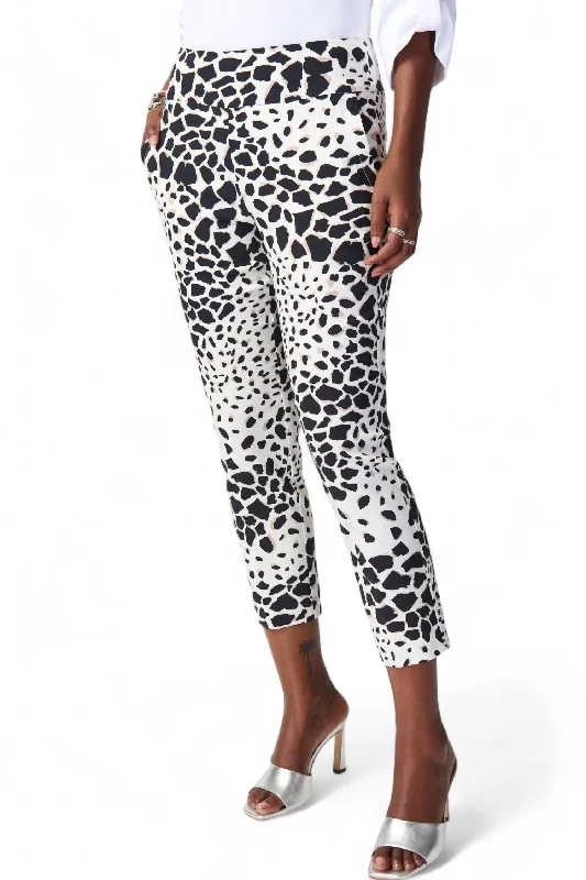 Big Discounts Animal Print Capris Pant In Vanilla/multi