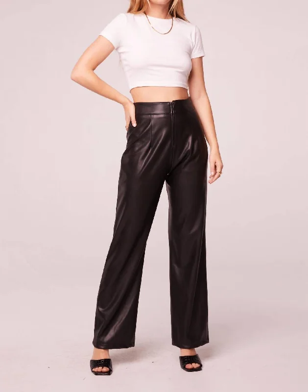 Fashion Essentials Rock Goddess Faux Leather Pants In Black