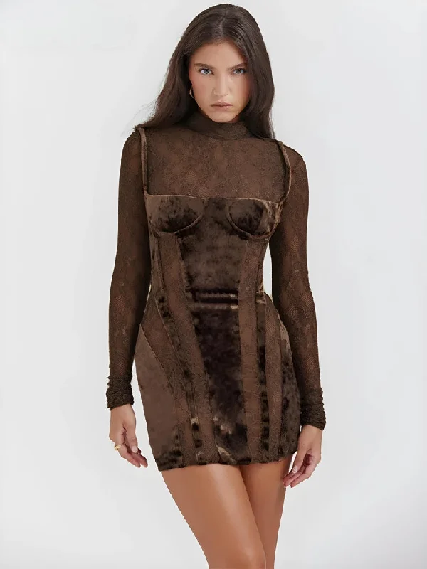 Sophisticated Fashion Velvet Mini Dress