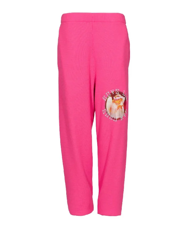 Bold Fashion Thermal Mac Slim Sweatpants In Neon Pink