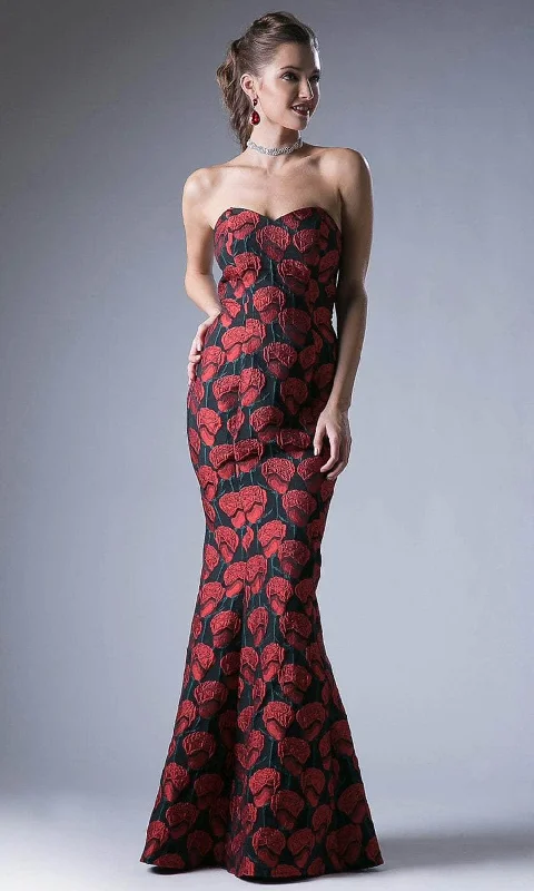 Cutting Edge Fashion Ladivine CF155 - Printed Strapless Long Gown