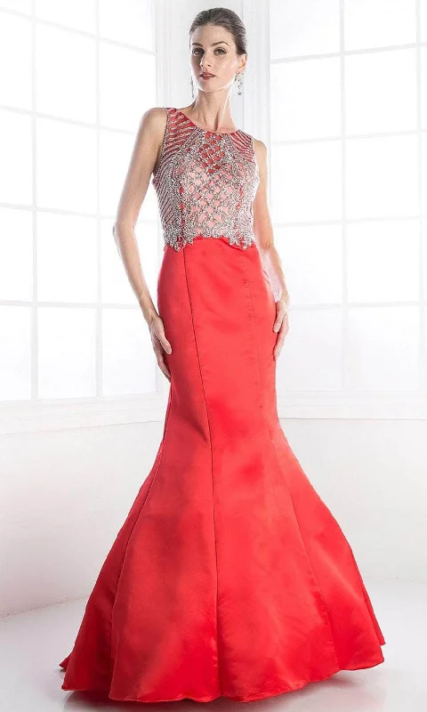 Sale Clothes Online Cinderella Divine C238 - Illusion Jewel Mermaid Evening Gown