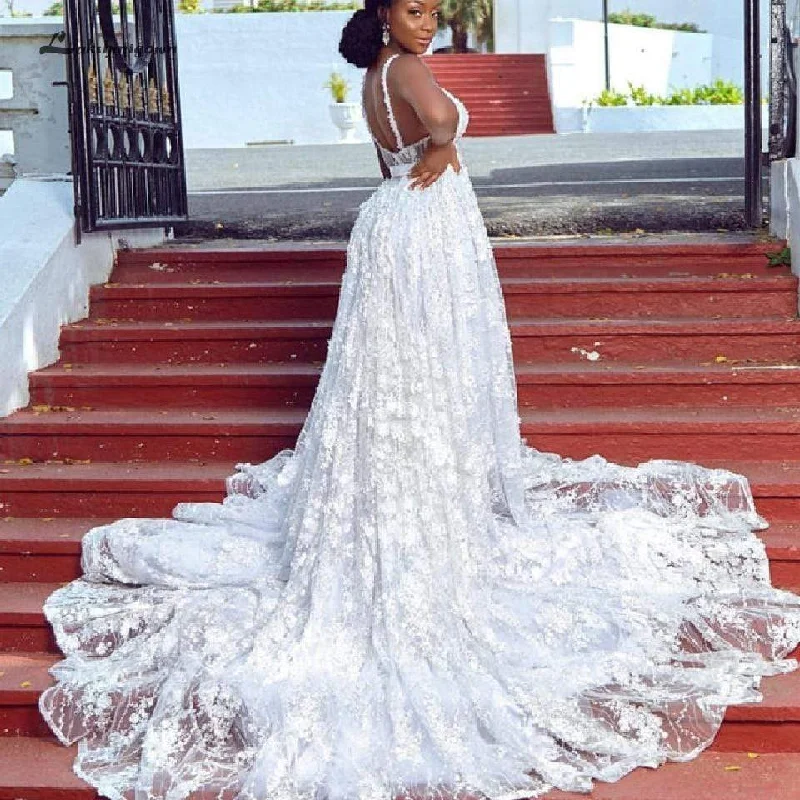 Big Savings Roycebridal Princesse Mariage African Luxury Crystal Lace Wedding Dress