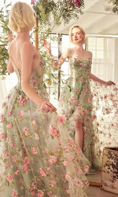 Affordable Online Boutiques Long Floral Prom Dress: Andrea & Leo A1420