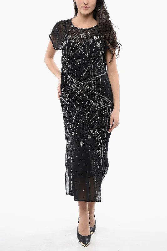 Limited Time Allsaints Maxi Dress Etta Embellished With Beads