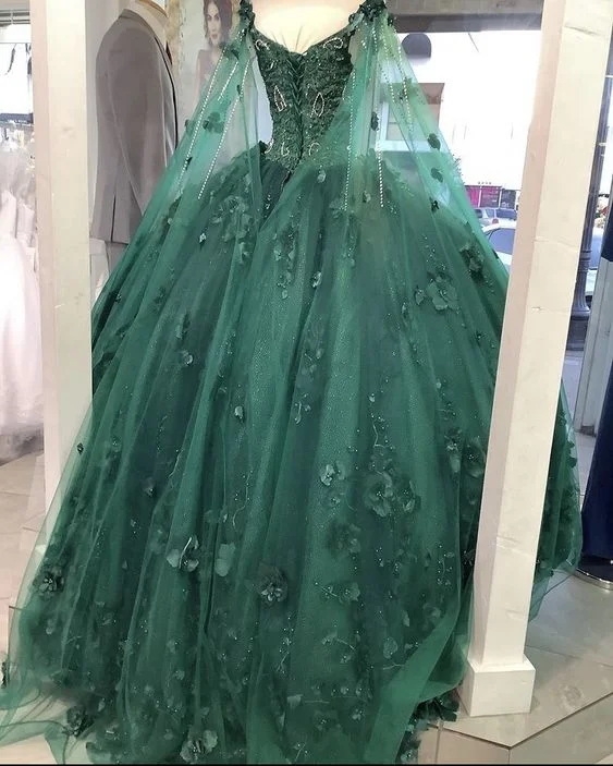 Big Discounts Floral off the shoulder emerald green quinceanera dress new arrival sweet 16 dress ball gown Y1226