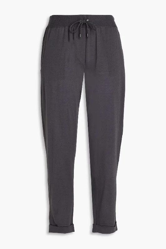 Unbeatable Prices Brunello Cucinelli Cropped Wool Cashmere Women's Pants In Grey Etere