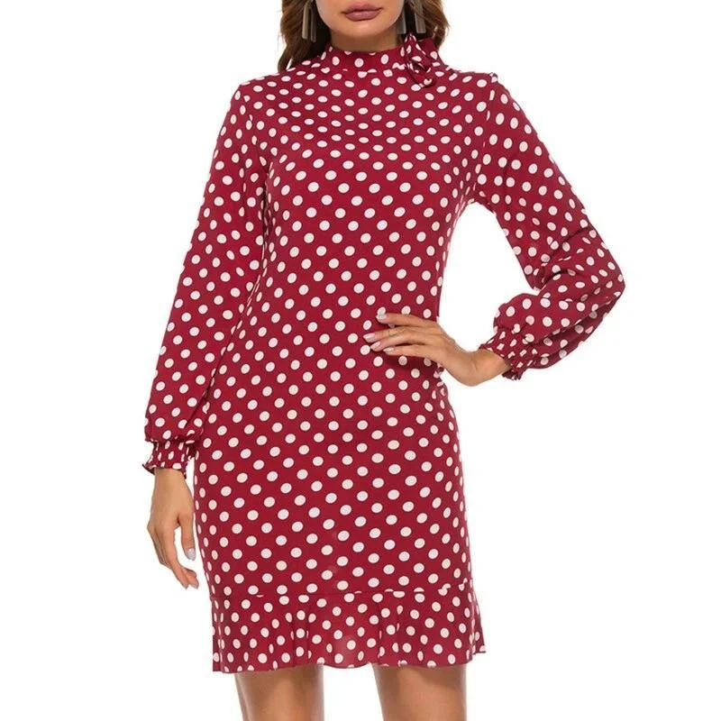 Wardrobe Upgrade PolkaDot Print Elegant Mini Dress