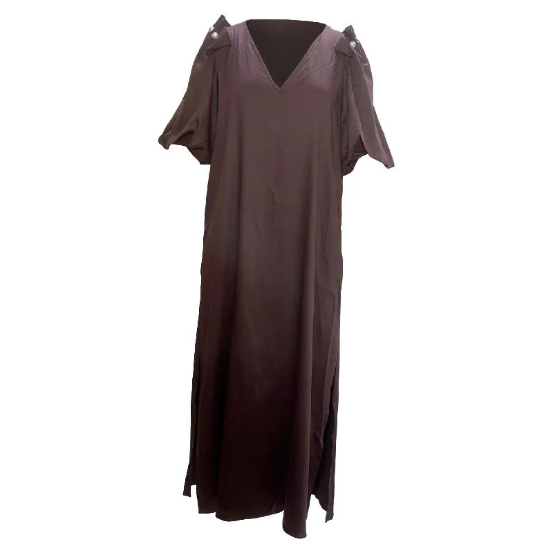 Summer Deals Mother of Pearl Louella Faux Pearl-Embellished Maxi Dress in Maroon Tencel