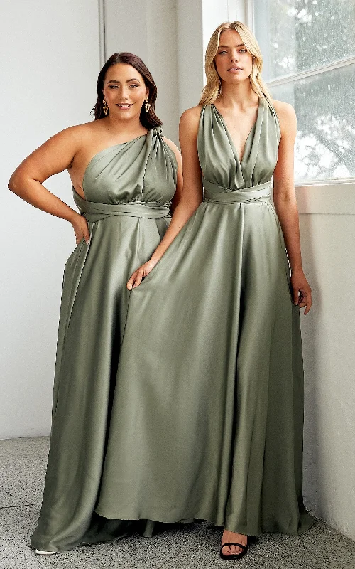 Relaxed Fashion Roman Multiway Maxi Dress - Fern Green