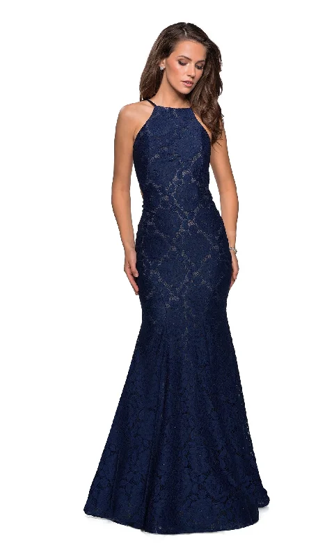 Online Boutiques Clothing La Femme Floral Lace Mermaid Prom Dress 27289