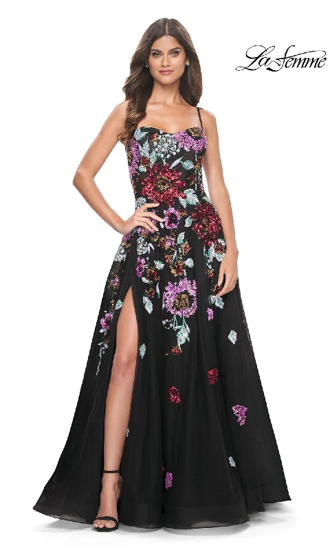 You'Ll Love Us Because La Femme Sequin-Floral Long Prom Dress 32019