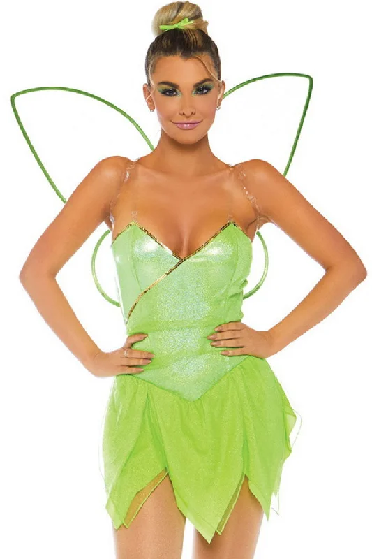 Shop Sale Items Forest Fairy Elf Cosplay Wing Petal Hem Halloween Party Mini Dress - Light Green