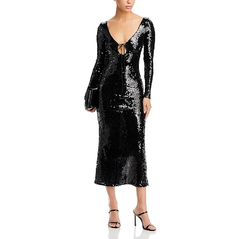 Clothes Woman Verona Womens Sequined Long Sleeve Maxi Dress