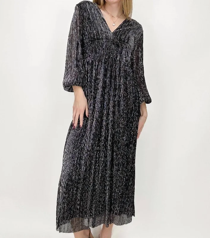 Online Boutiques Best Maria Maxi Dress In Black Silver