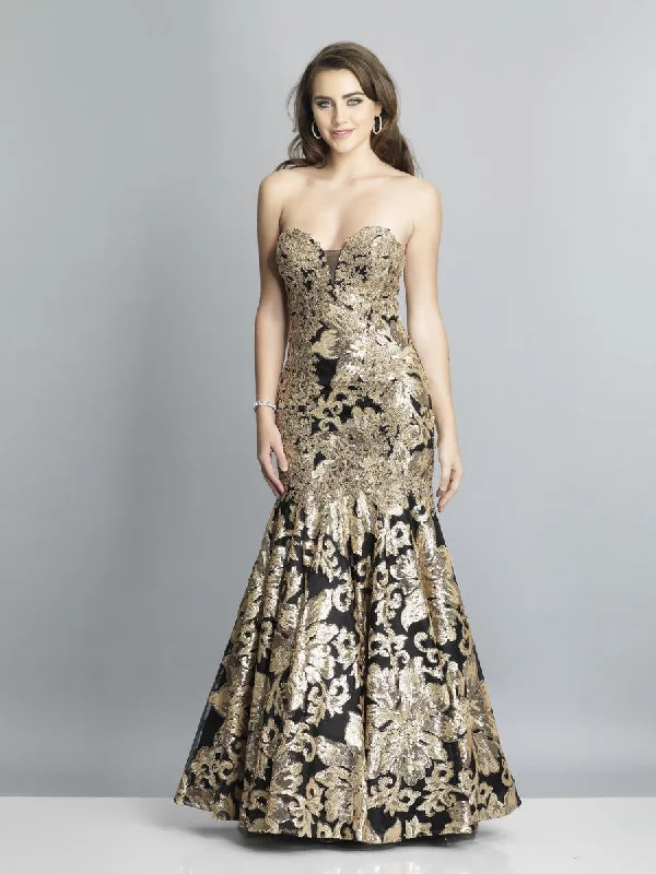 Low Price Special Dave & Johnny - A6768 Sleeveless Beaded Lace Trumpet Evening Gown