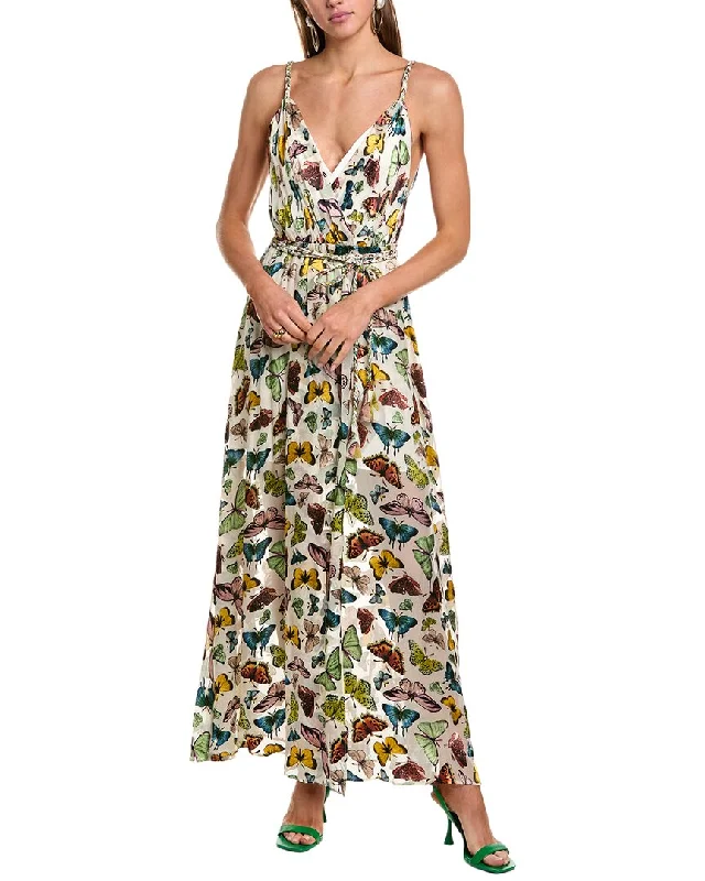 Women Clothes alice + olivia Samantha Silk-Blend Maxi Dress