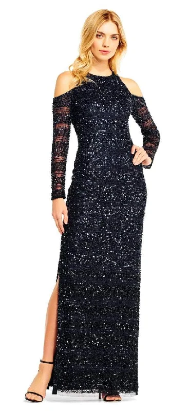 Essentials On Sale Aidan Mattox - MD1E201685 Cold Shoulder Sleeves Sequined Gown