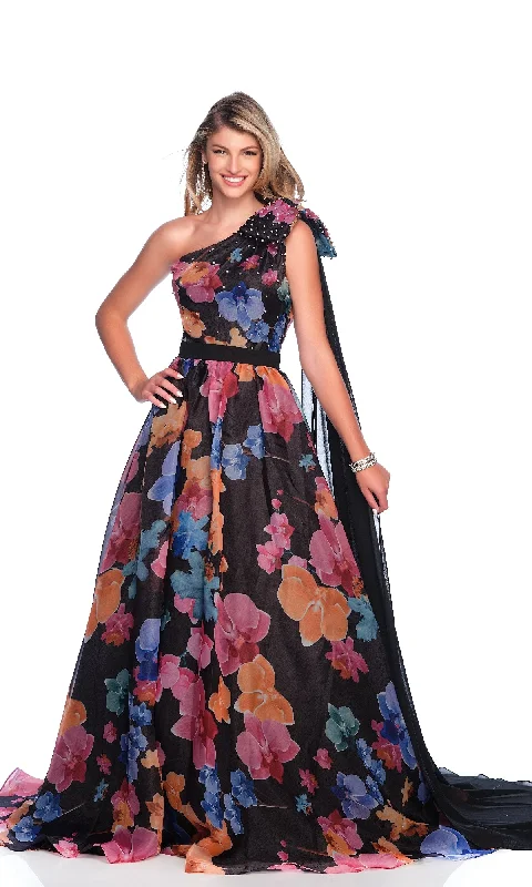 Odd Size Clearance Sale Floral Print Prom Dress: Dave & Johnny 12157