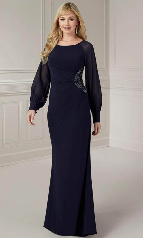 Budget Friendly Christina Wu Elegance 17131 - Sheer Sleeve Jersey Evening Gown