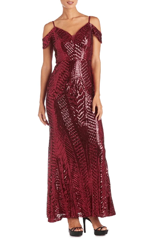 The Latest Fashion Trends Nightway 21917A - Sequined V-Neck Evening Gown