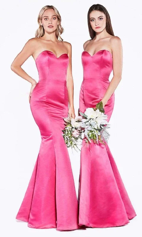 The Epitome Of Modern Women's Fashion Cinderella Divine - 8792 Strapless Sweetheart Satin Trumpet Gown