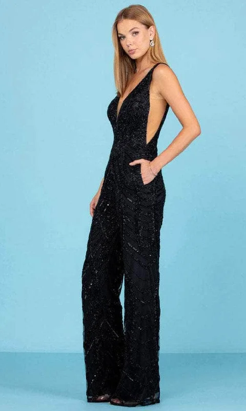 Clothing For Women SCALA 60295 - V-Neck Beaded Jumpsuit