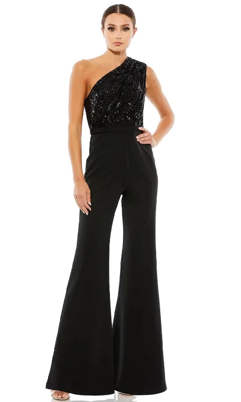 Women's Fashion Clothing Ieena Duggal 26716 - Asymmetric Sequined Jumpsuit