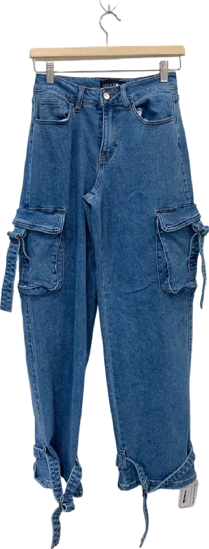 Clothes Of Woman Fashion Nova Blue Cargo Jeans Size 1