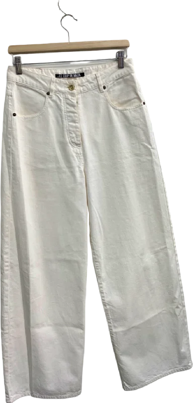 Don't Miss Out Jacquemus White Le Coup De Soleil Wide Leg Jeans W26