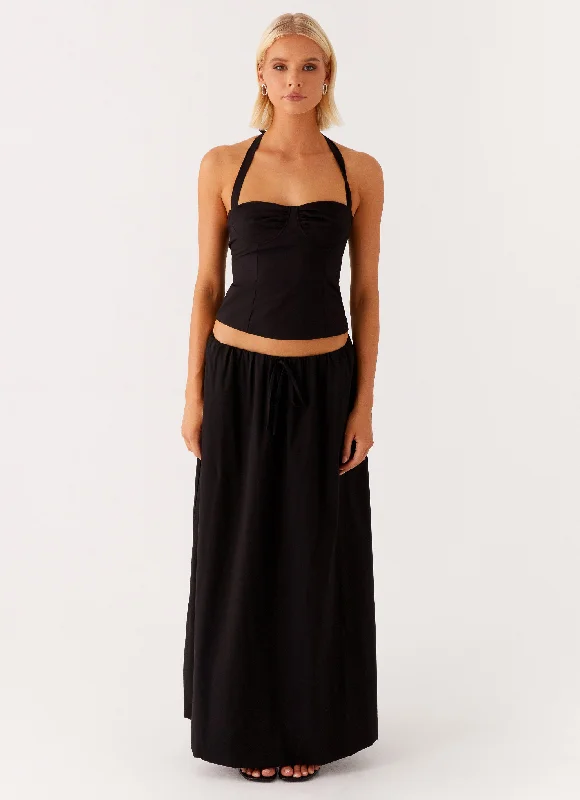 Vibrant Femme Fashion Cheryl Maxi Skirt - Black