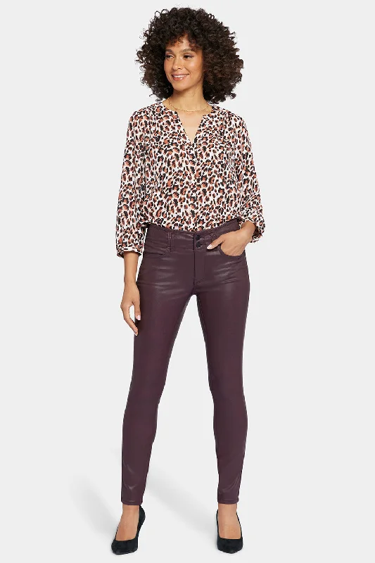 Trendy Attire For Her Coated Ami Skinny Jeans - Dark Cherry Coated