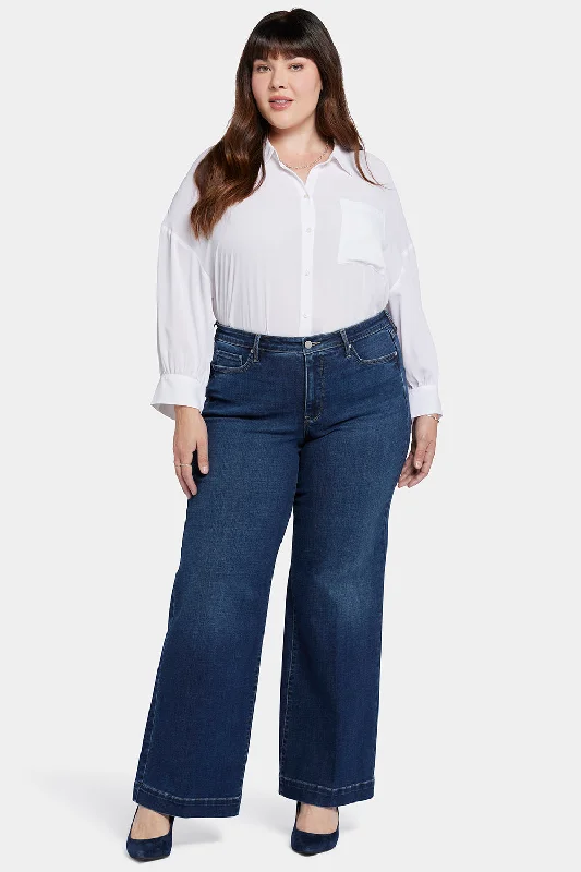 Save Big Teresa Wide Leg Jeans In Plus Size - Cambridge