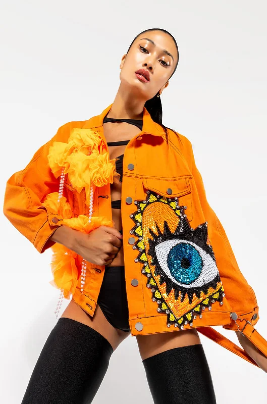 Women Wear Brands ORANGE EYE DENIM JACKET