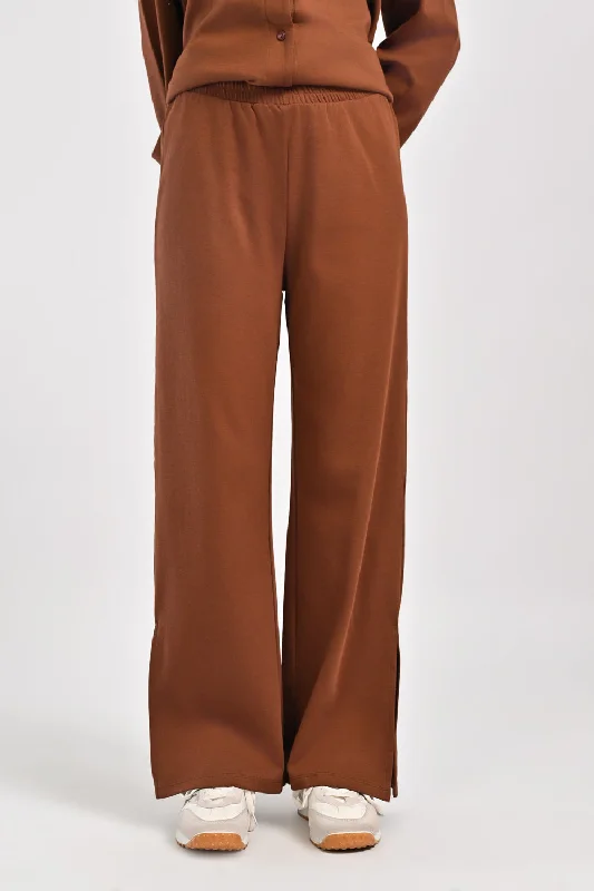 Stylish Women's Apparel SOFT KNIT WIDE LEG TROUSERS