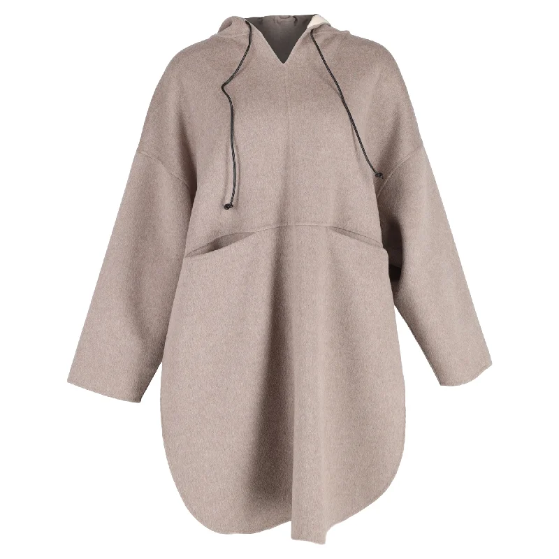 Urban Femme Streetwear Totême Pullover Coat in Beige Cashmere