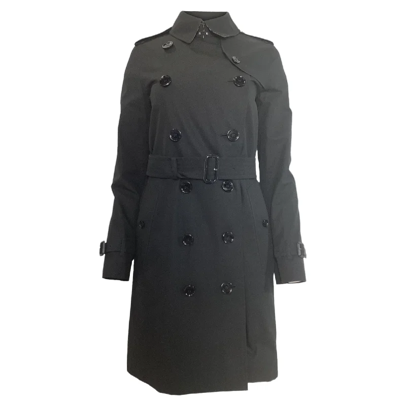 Affordable Online Boutiques Burberry Mid-length Kensington Heritage Trench Coat in Black Cotton