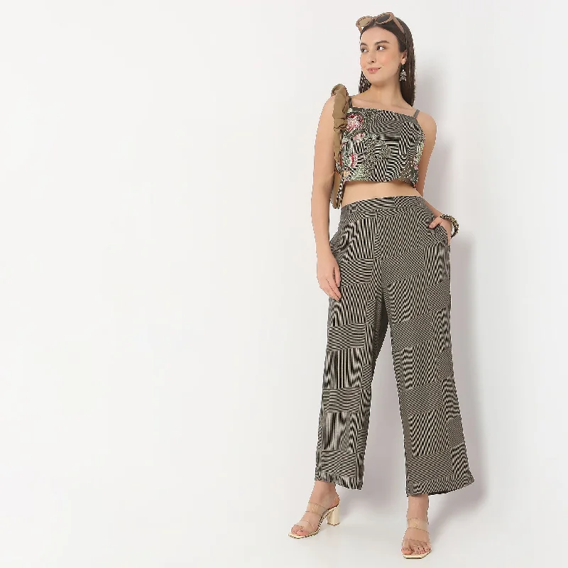 Trendy Styles Flare Fit Mid Rise Pants