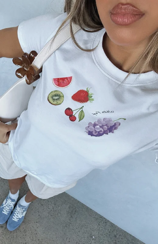 Vibrant Femme Fashion Sweet Like Candy Baby Tee White