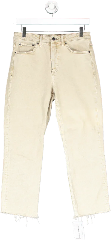 Online Boutiques Best Topshop Beige Straight Leg High Rise Jeans W28