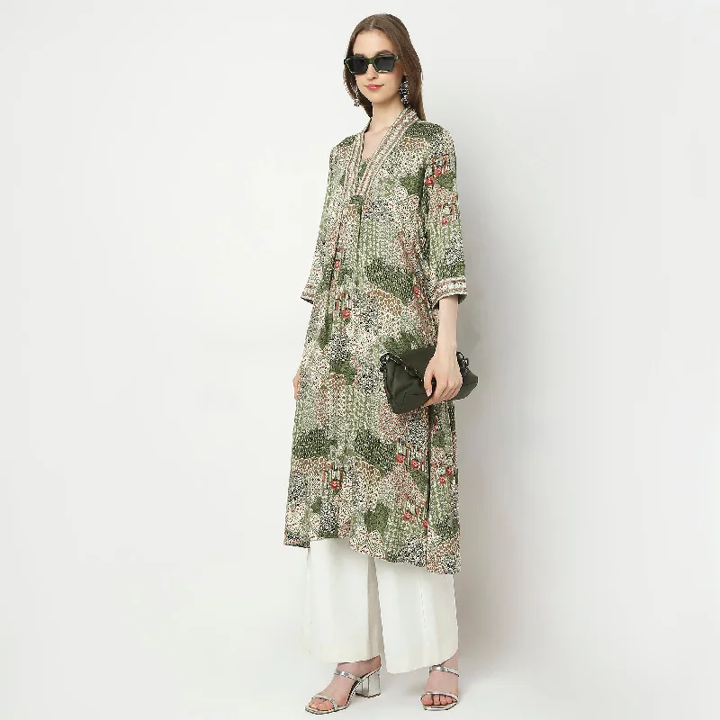 Comfort Meets Fashion Flare Fit Printed Kurta