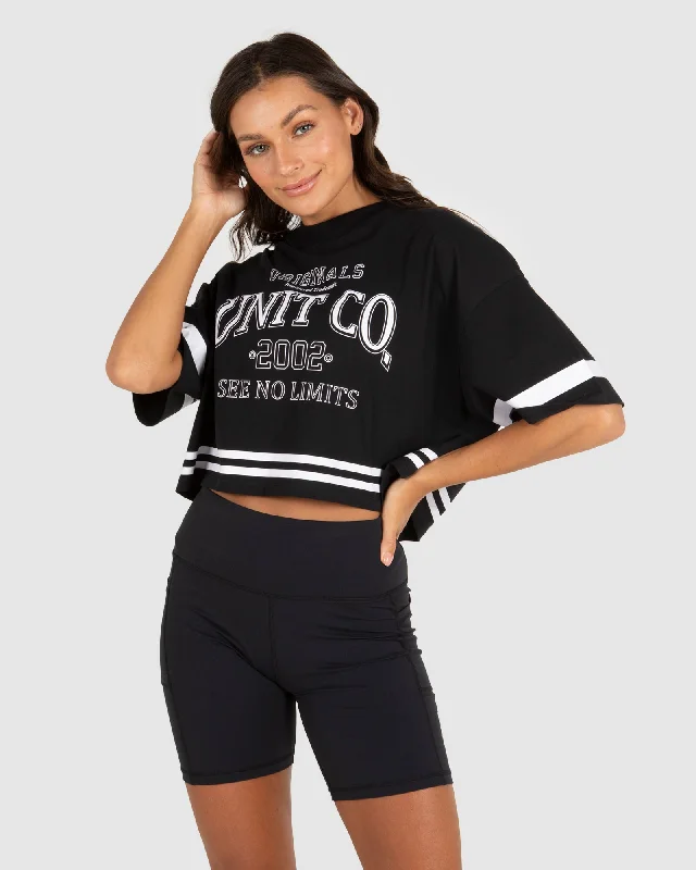 Vintage Inspired Fashion Sale UNIT Varsity Oversized Cropped T-Shirt