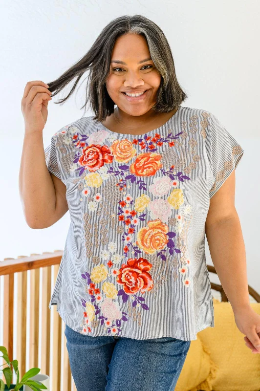 Eclectic Style Wardrobe Canopy Of Crushes Striped Floral Top